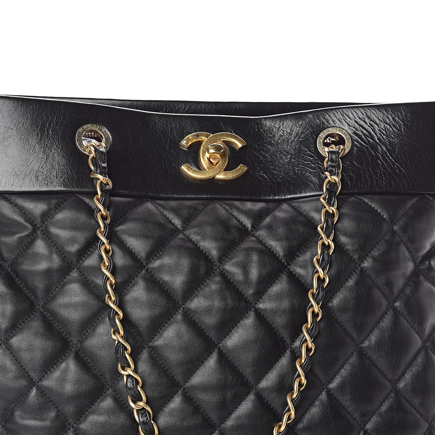 Chanel Calfskin Quilted Large Soft Elegance Tote Black 9 of 11