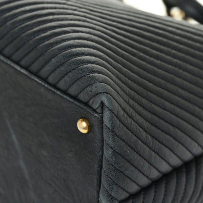 Chanel Wrinkled Lambskin Chevron Quilted Large Surpique Tote Black 12 of 18