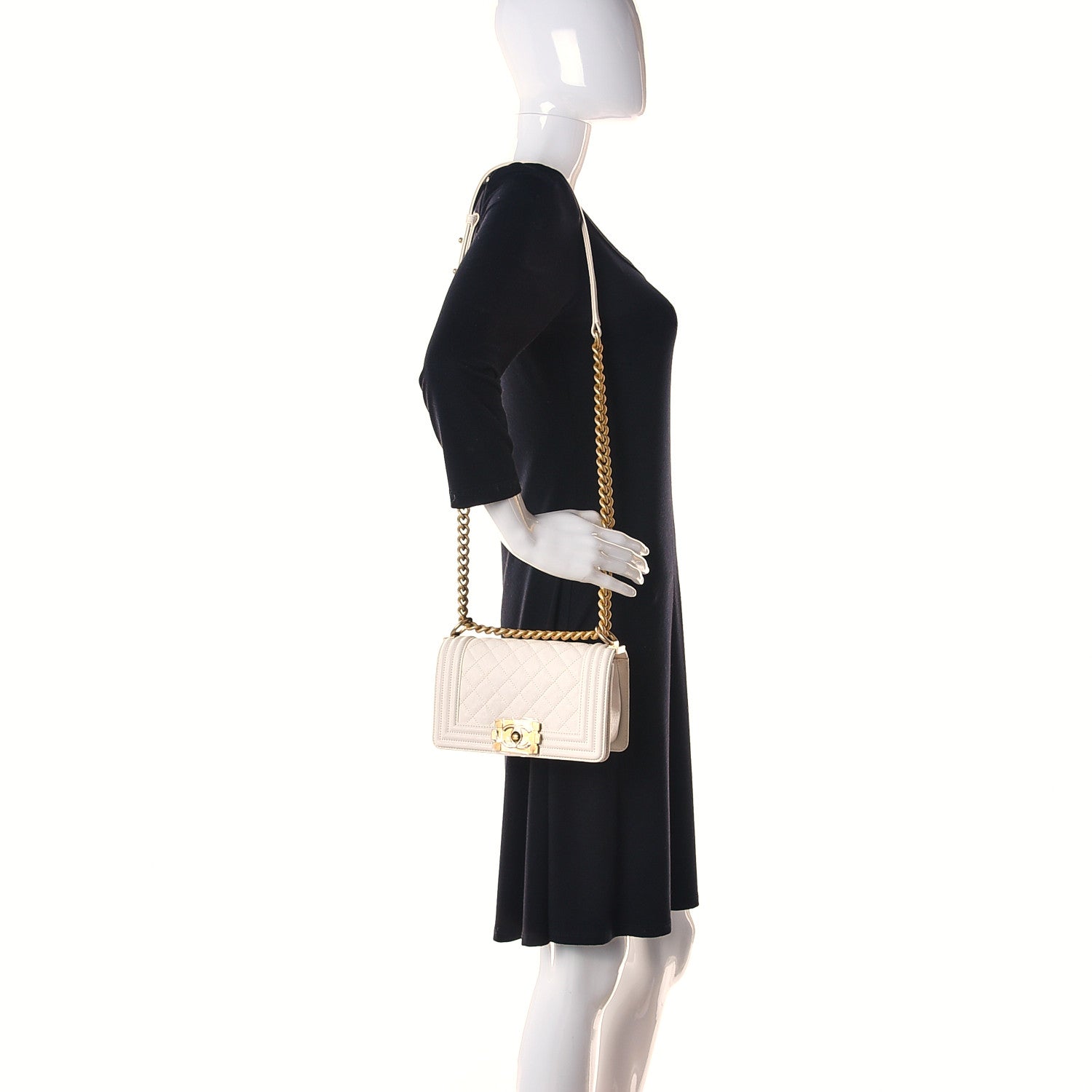 Chanel Caviar Quilted Small Boy Flap White 2 of 11