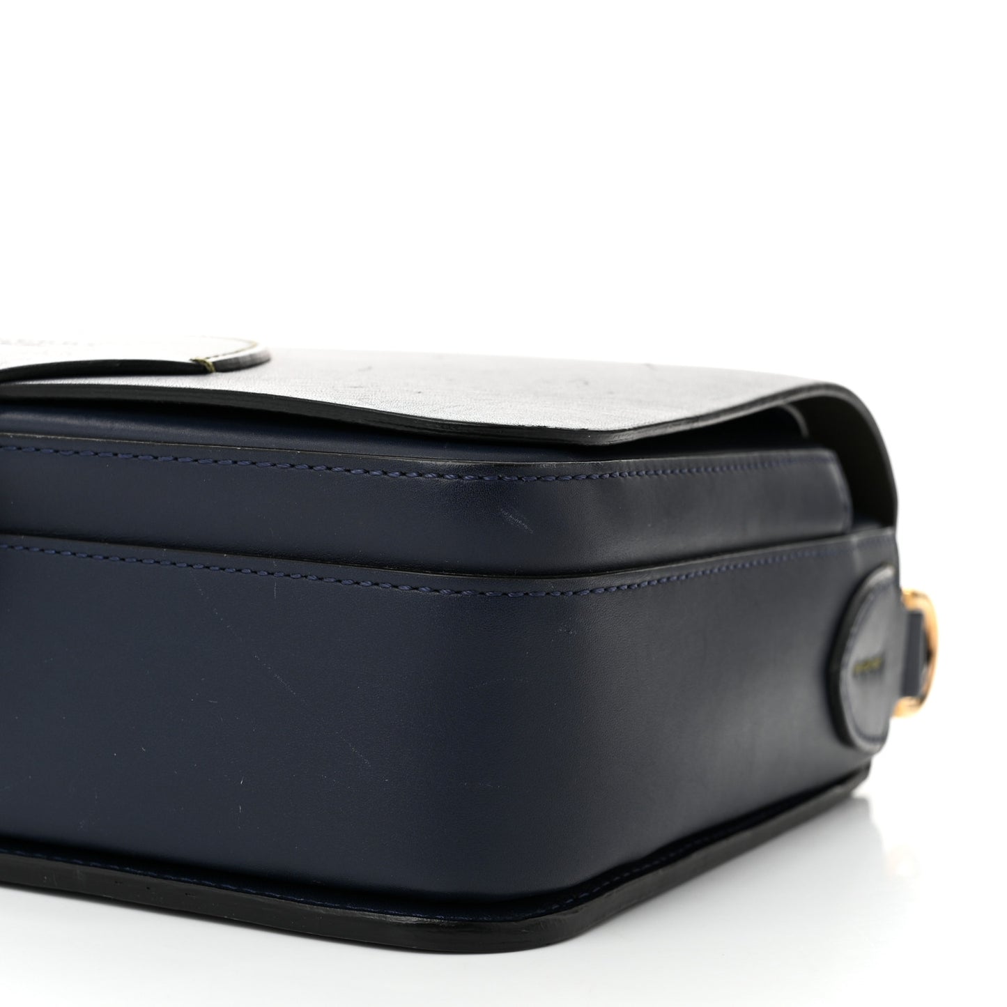 Calfskin Large Square Satchel Mid Indigo