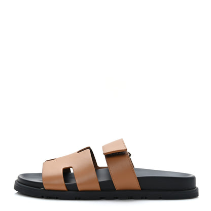 Hermes Calfskin Mens Chypre Sandals 41.5 Naturel 1 of 9