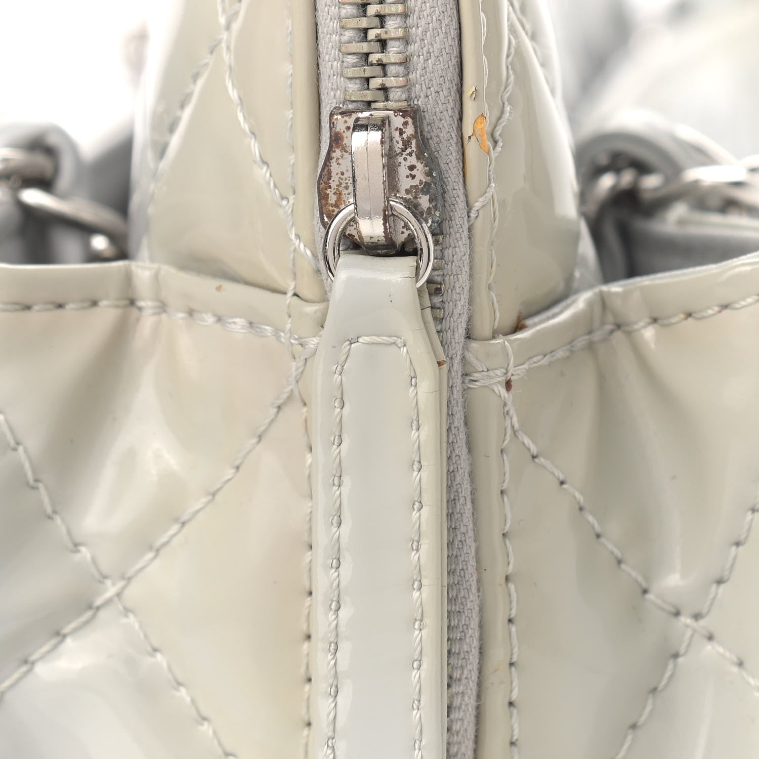 Chanel Vinyl Quilted In the Business Camera Case Light Grey 14 of 15