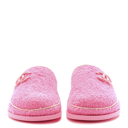 Chanel Fabric Lambskin Stitched Resin CC Mules 38 Pink Light Pink 2 of 9