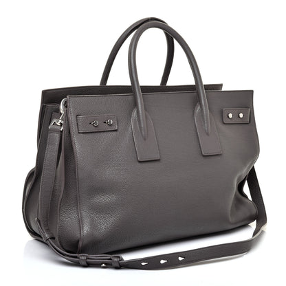 Saint Laurent Grained Calfskin Medium Supple Sac De Jour Mouse Grey 3 of 12