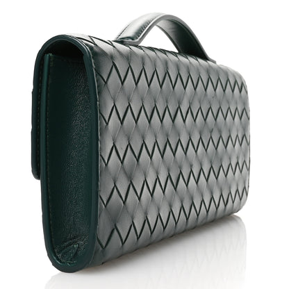 Bottega Veneta Nappa Intrecciato Long Andiamo Top Handle Clutch Emerald Green 3 of 10