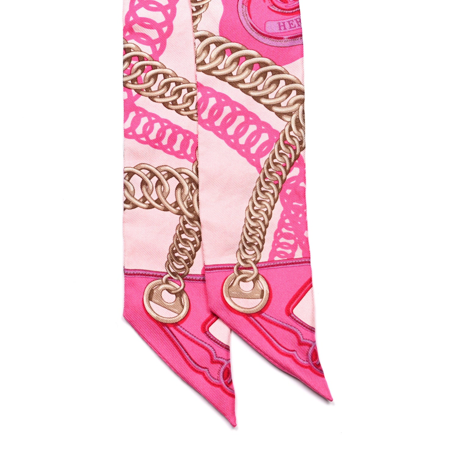 Hermes Silk Maillons Twilly Rose Pale Marron Glace Rose 2 of 4