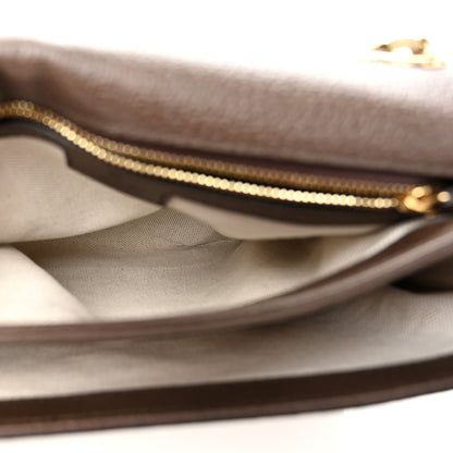 Gucci GG Supreme Monogram Textured Dollar Calfskin Web Medium Blondie Top Handle Shoulder Flap Bag Beige Ebony New Acero 5 of 11