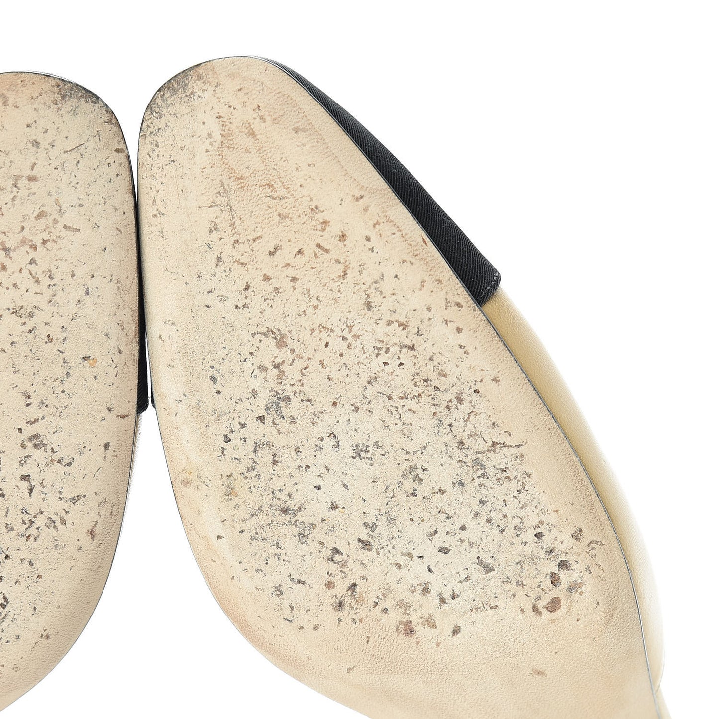 Goatskin Grosgrain Cap Toe CC Slingback Pumps 39.5 Beige Black