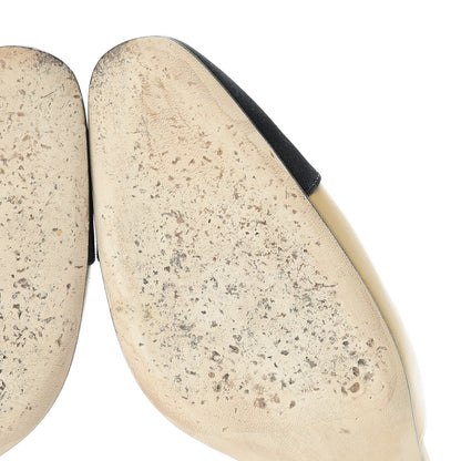 Chanel Goatskin Grosgrain Cap Toe CC Slingback Pumps 39.5 Beige Black 11 of 16