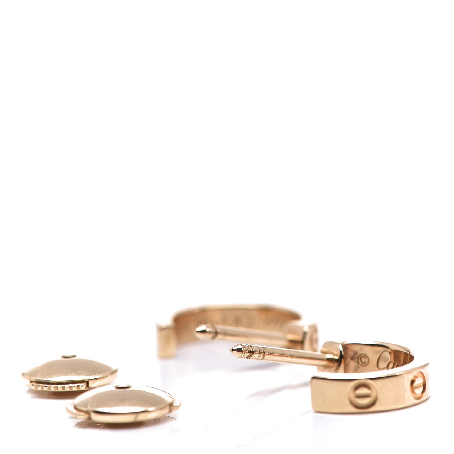 Cartier 18K Yellow Gold Small LOVE Hoop Earrings 3 of 7