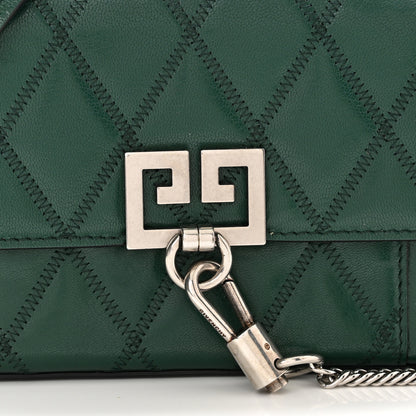 Givenchy Goatskin Quilted GV3 Mini Pocket Convertible Bag Green Forest 6 of 8