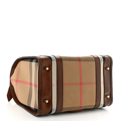 Burberry House Check Bridle Calfskin Small Bowling Bag Dark Tan 4 of 15