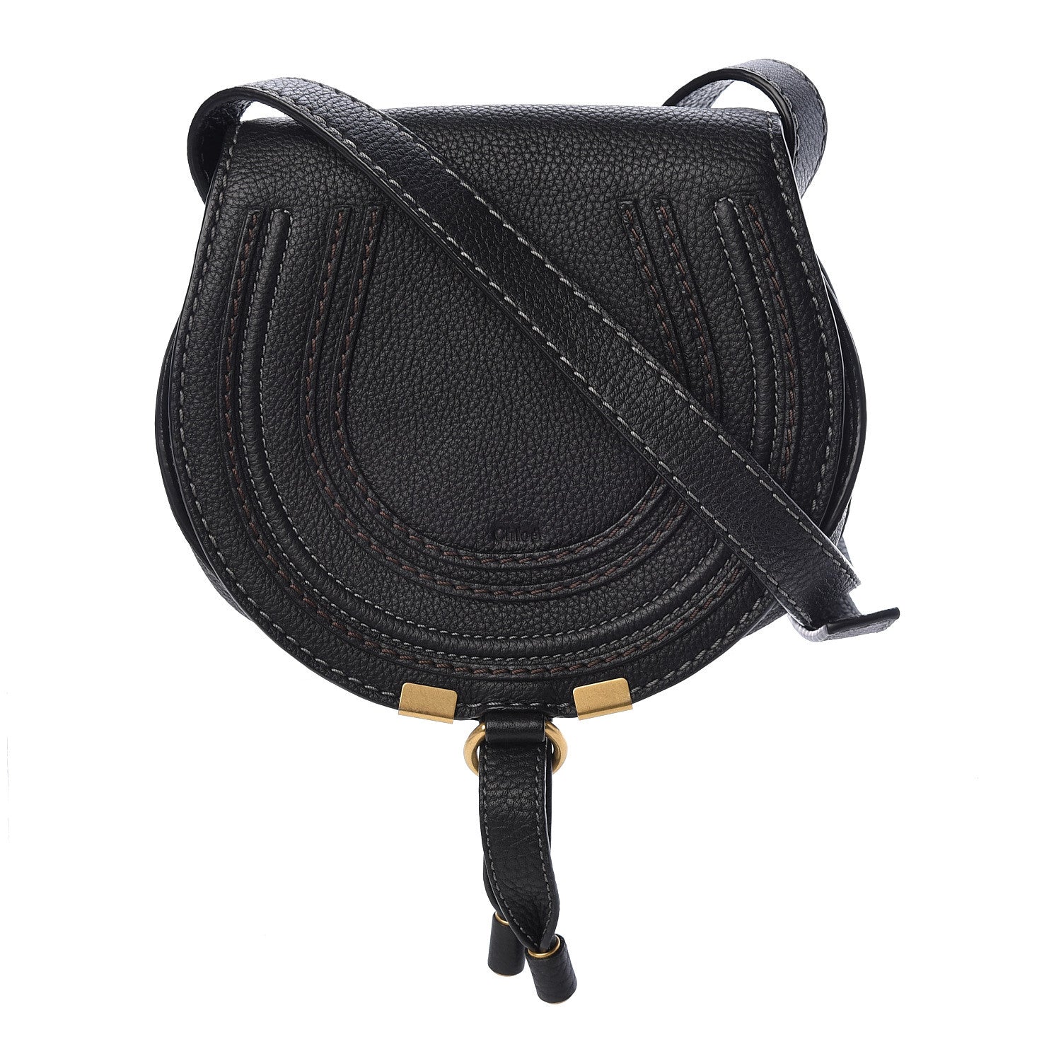 Chloe Calfskin Mini Marcie Round Crossbody Bag Black 1 of 10