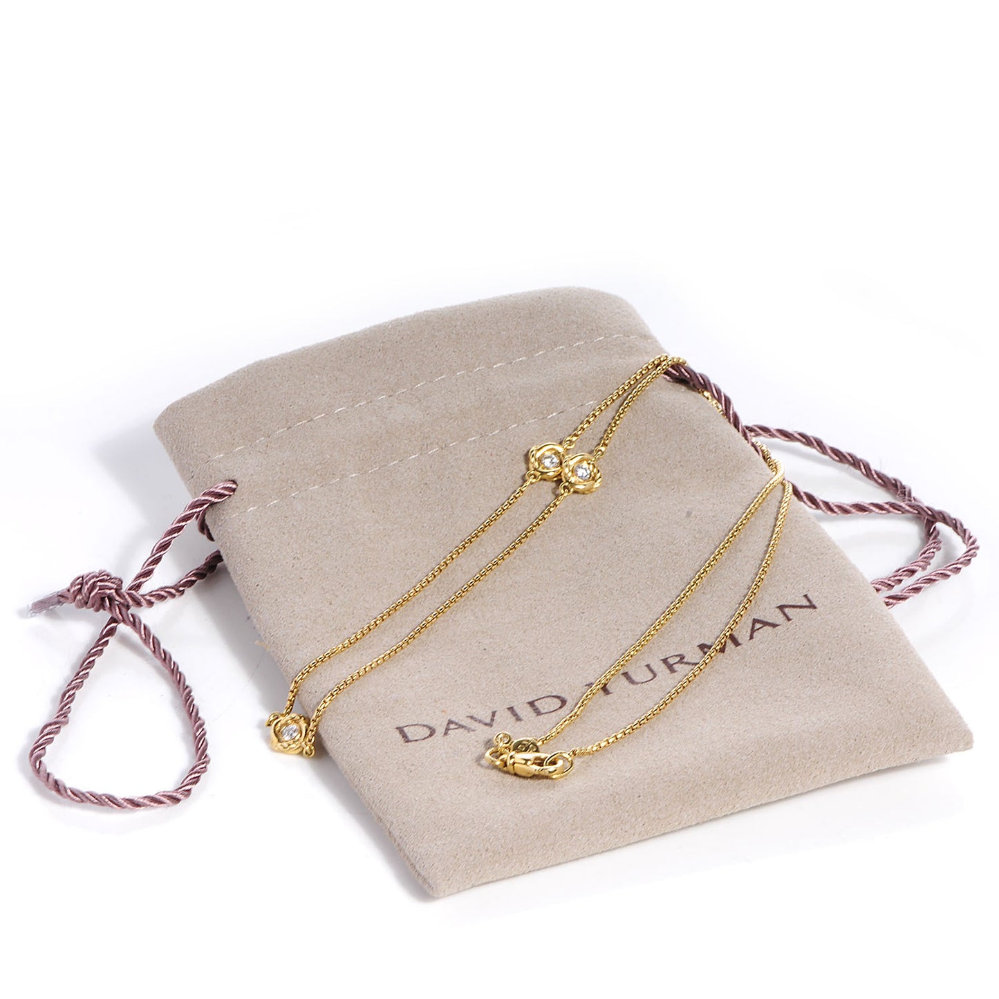 18k Yellow Gold Diamond Infinity Necklace
