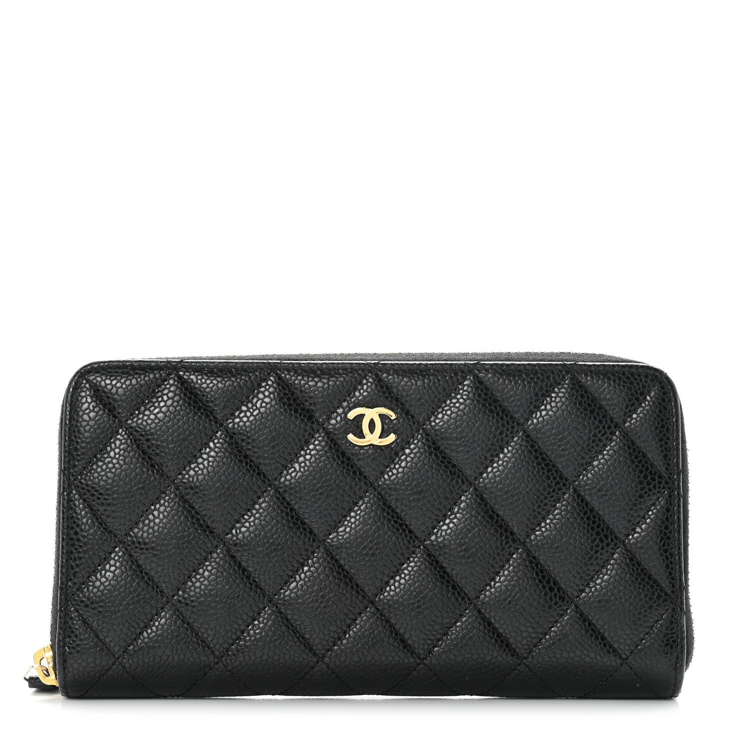 Chanel Caviar Quilted Large Gusset Zip Around Wallet Black 1 of 10