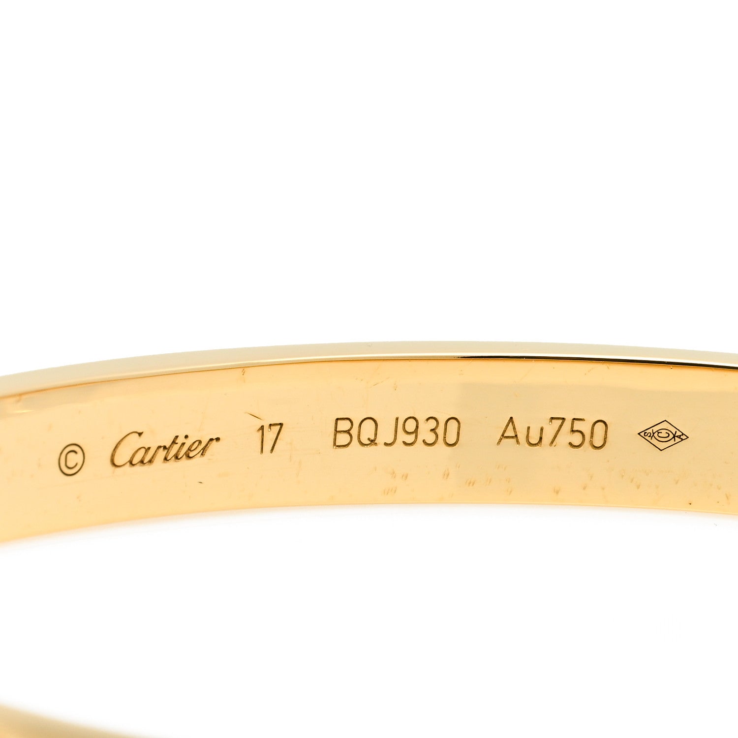 Cartier 18K Yellow Gold LOVE Bracelet 17 3 of 4
