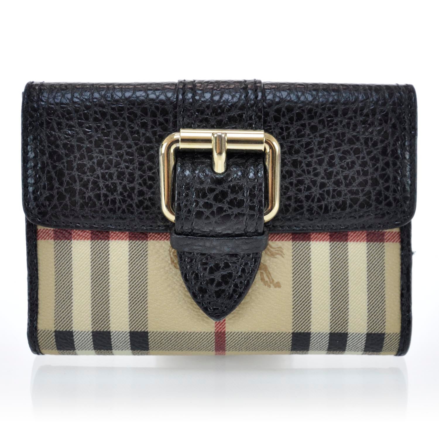 Burberry Haymarket Check Compact Wallet Black 1 of 8