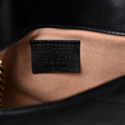 Gucci Calfskin Matelasse Super Mini GG Marmont Shoulder Bag Black 6 of 13