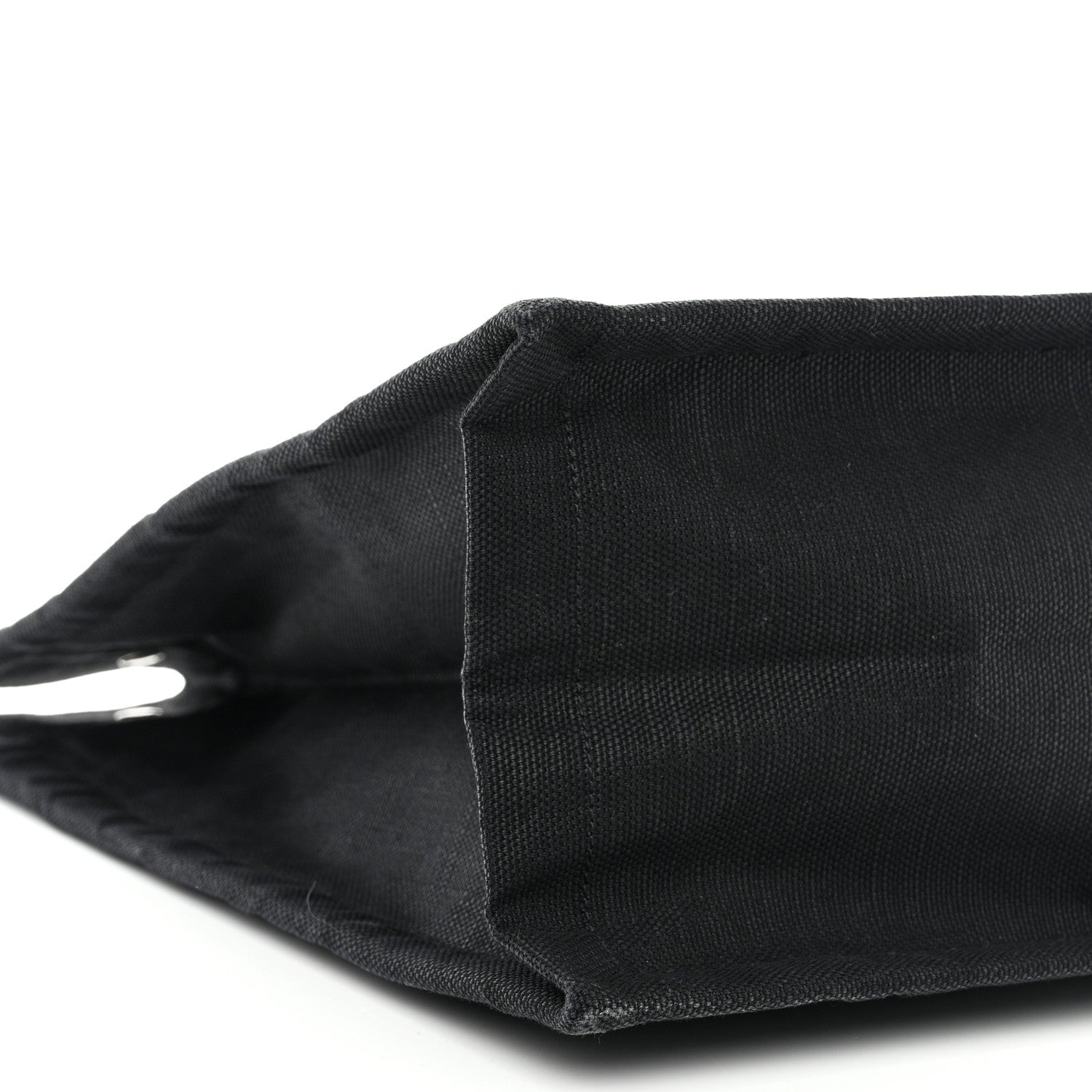 Saint Laurent Raffia Linen Calfskin Rive Gauche Tote Black 9 of 10