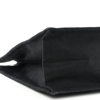 Saint Laurent Raffia Linen Calfskin Rive Gauche Tote Black 9 of 10