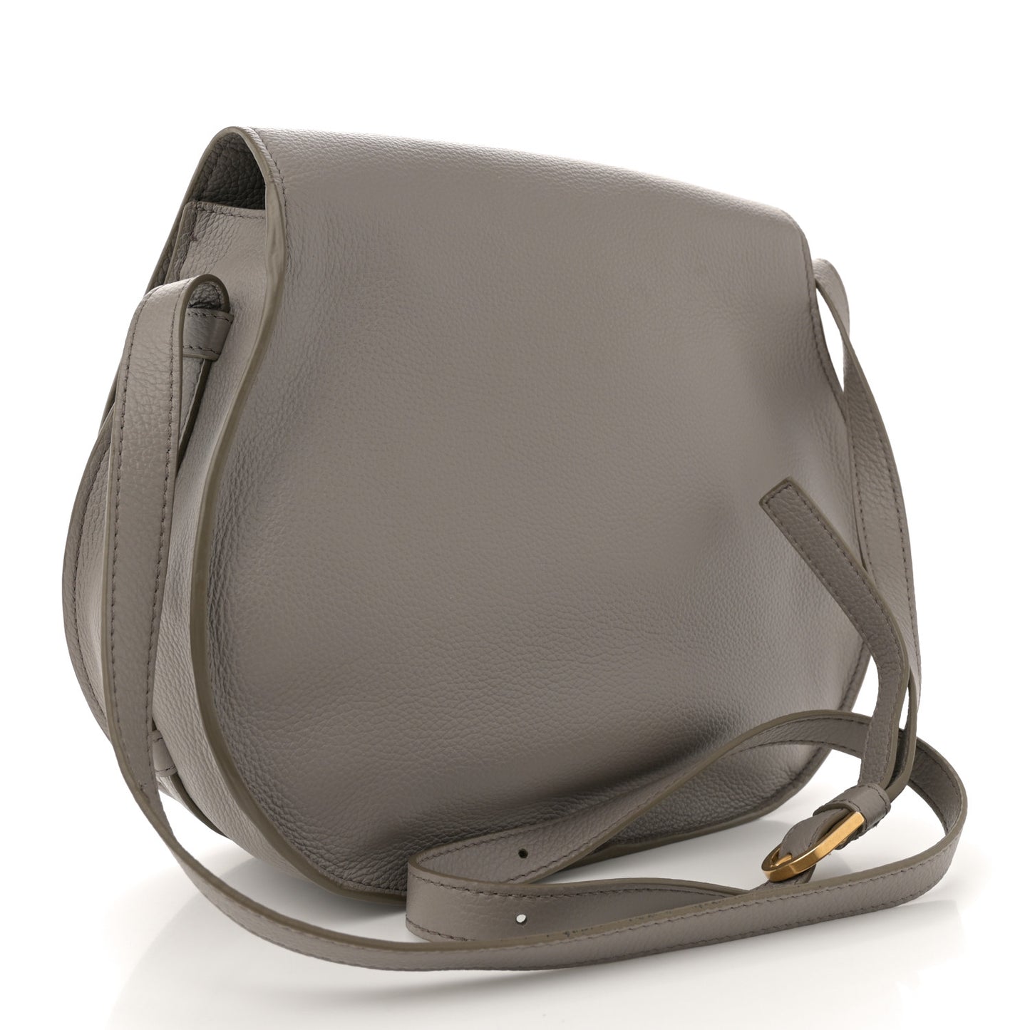 Grained Calfskin Medium Marcie Saddle Bag Cashmere Grey