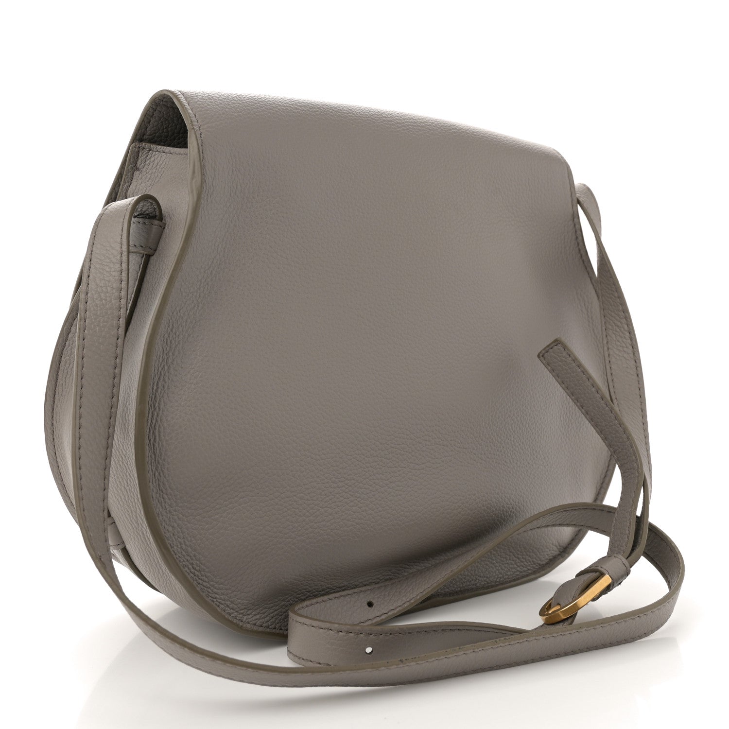 Chloe Grained Calfskin Medium Marcie Saddle Bag Cashmere Grey 2 of 13