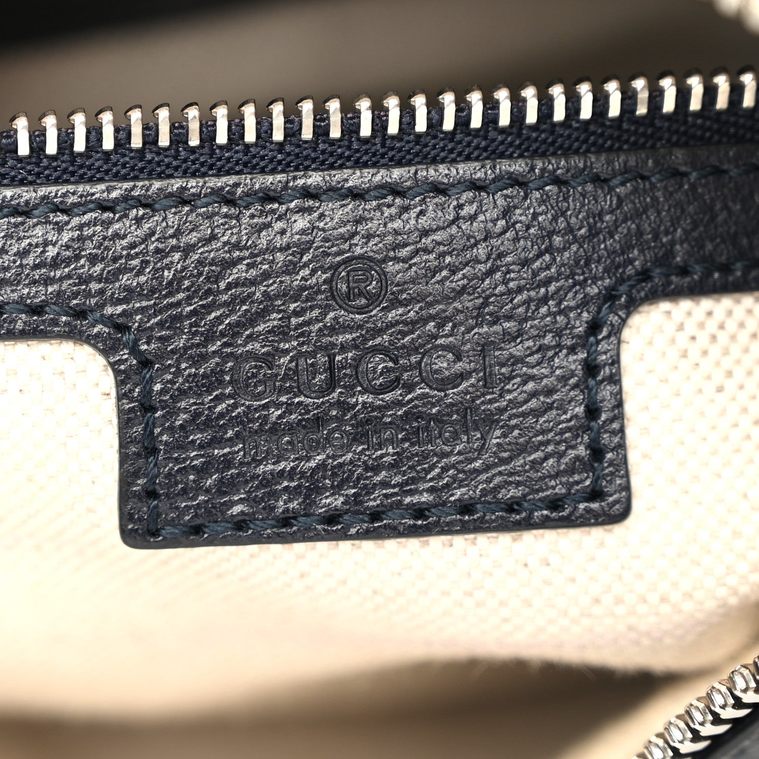 Gucci GG Supreme Monogram Textured Calfskin Web Large Attache Shoulder Bag Beige Blue 6 of 10
