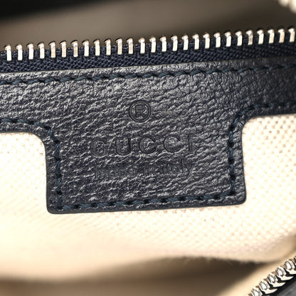 Gucci GG Supreme Monogram Textured Calfskin Web Large Attache Shoulder Bag Beige Blue 6 of 10
