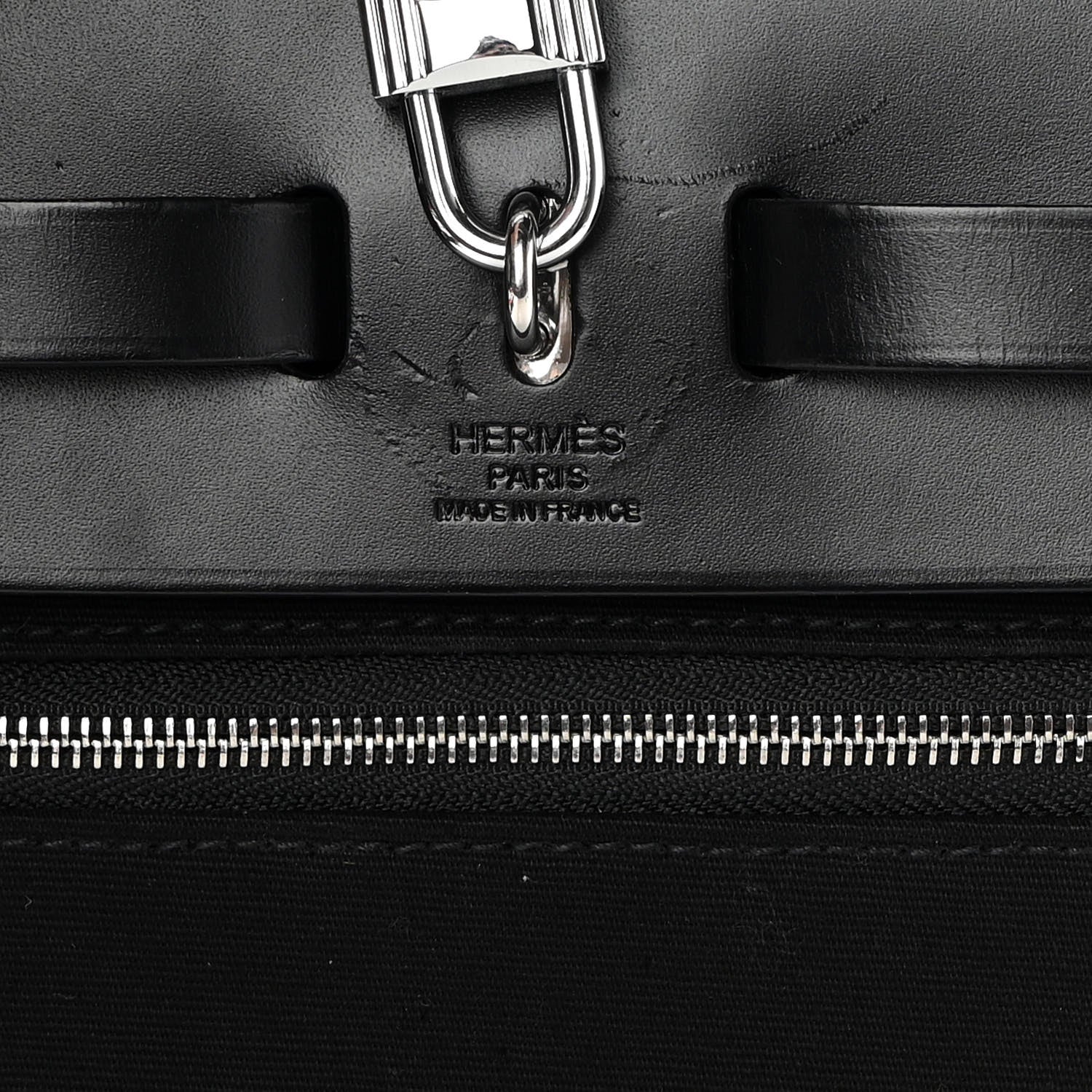 Hermes Military Toile Vache Hunter Herbag Zip 31 PM Black 7 of 17