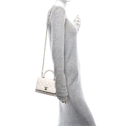 Chanel Caviar Quilted Extra Mini Coco Handle Flap White 2 of 14
