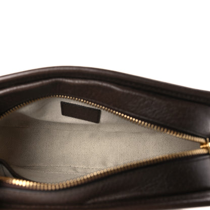 Gucci Monogram Jumbo GG Textured Dollar Calfskin Web Mini Crossbody Bag Camel Ebony New Acero 7 of 10