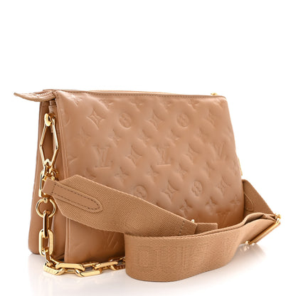 Louis Vuitton Lambskin Embossed Monogram Coussin PM Camel 3 of 11