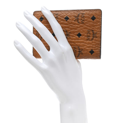 MCM Visetos Mini Two Fold Card Wallet Cognac 2 of 8