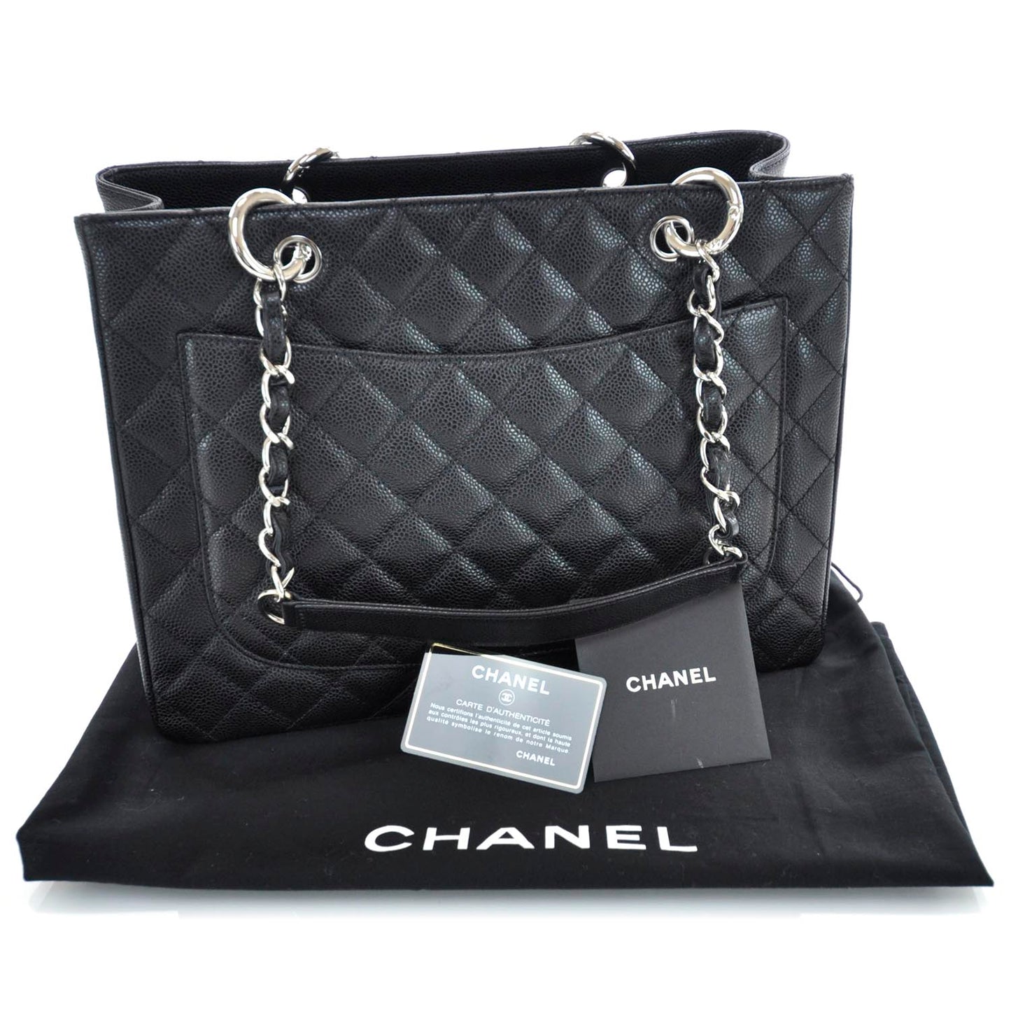Caviar Quilted Grand Shopping Tote GST Black