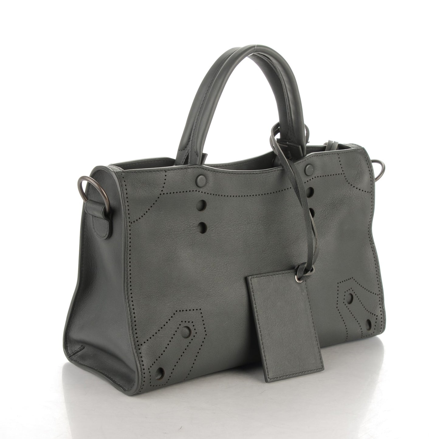 Veau Soyeux Perforated Blackout Hardware S City Gris Fossile