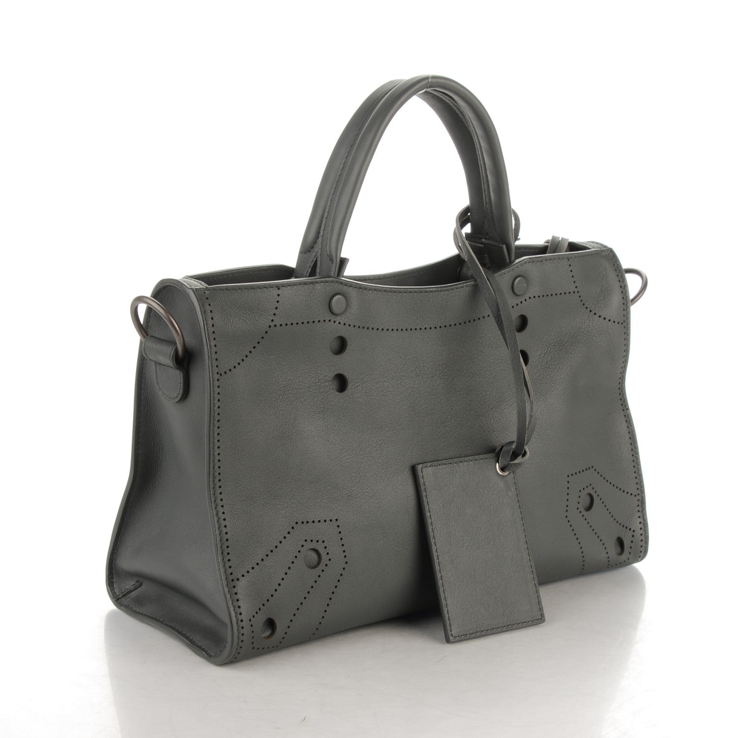 Balenciaga Veau Soyeux Perforated Blackout Hardware S City Gris Fossile 5 of 8