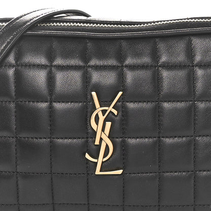 Saint Laurent Lambskin Carre Quilted Cassandre Mini Camera Bag Black 8 of 11