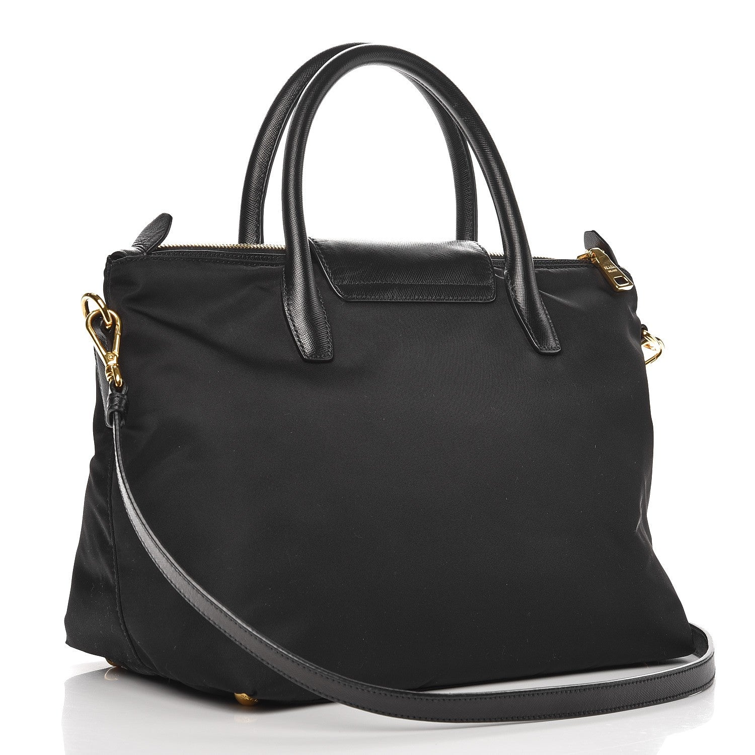 Prada Saffiano Tessuto Nylon Tote Nero Black 3 of 7