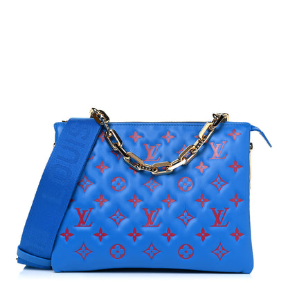 Louis Vuitton Lambskin Embossed Monogram Vuittamins Coussin PM Blue Red 1 of 4