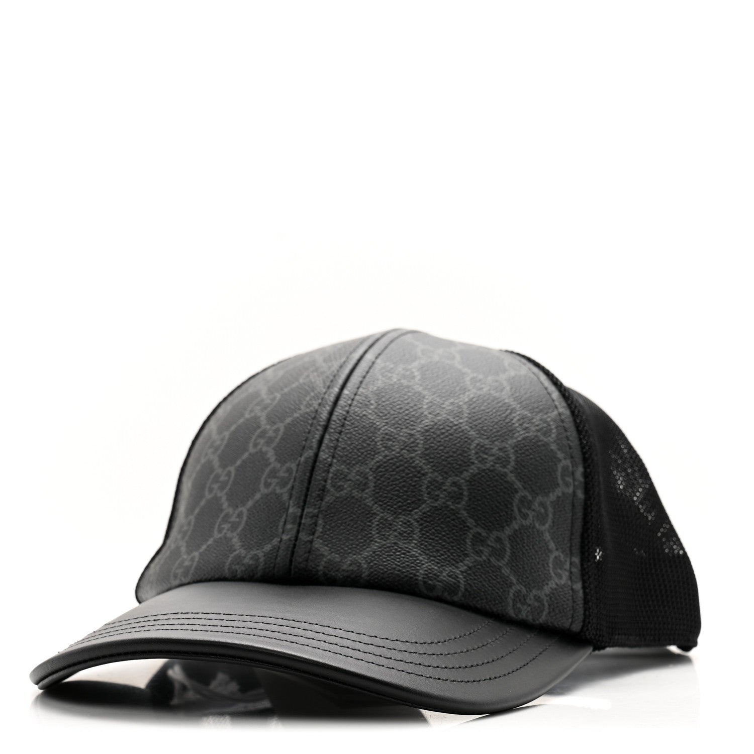 Gucci GG Supreme Monogram Baseball Hat M 58 Black 1 of 10