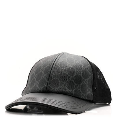 Gucci GG Supreme Monogram Baseball Hat M 58 Black 1 of 10