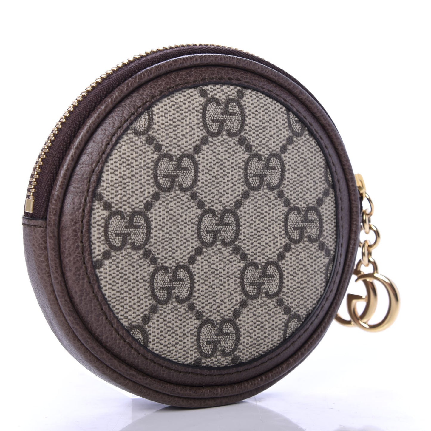 GG Supreme Monogram Web Ophidia Round Coin Purse Beige New Acero