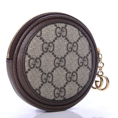 Gucci GG Supreme Monogram Web Ophidia Round Coin Purse Beige New Acero 3 of 7