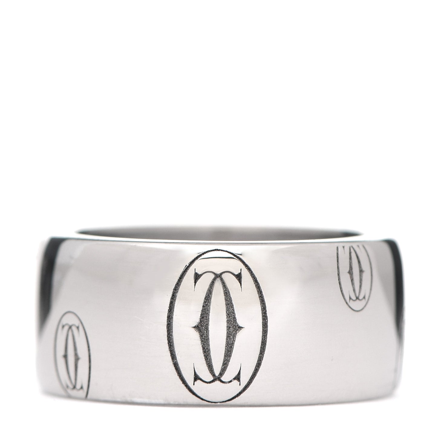 18K White Gold 8mm Happy Birthday Band Ring 45 3.25
