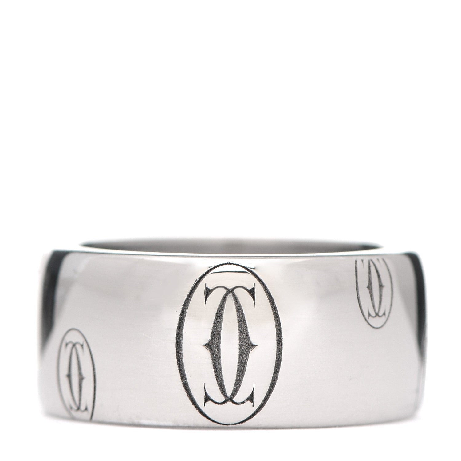 Cartier 18K White Gold 8mm Happy Birthday Band Ring 45 3.25 1 of 5