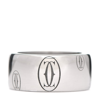 Cartier 18K White Gold 8mm Happy Birthday Band Ring 45 3.25 1 of 5