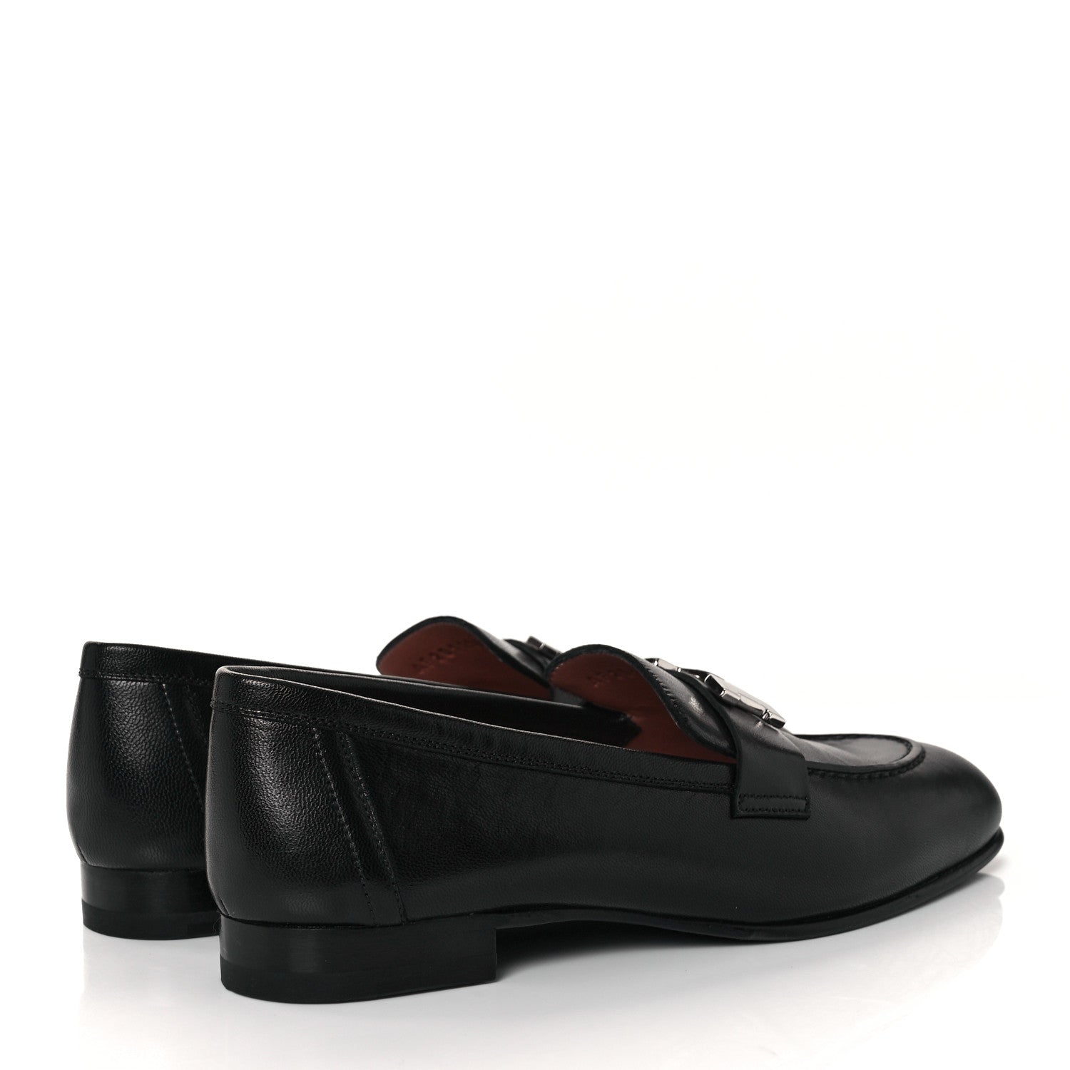 Hermes Goatskin Womens Paris Loafers 35.5 Black 4 of 9