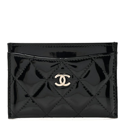 Chanel Patent Calfskin Quilted Card Holder Black 1 of 9