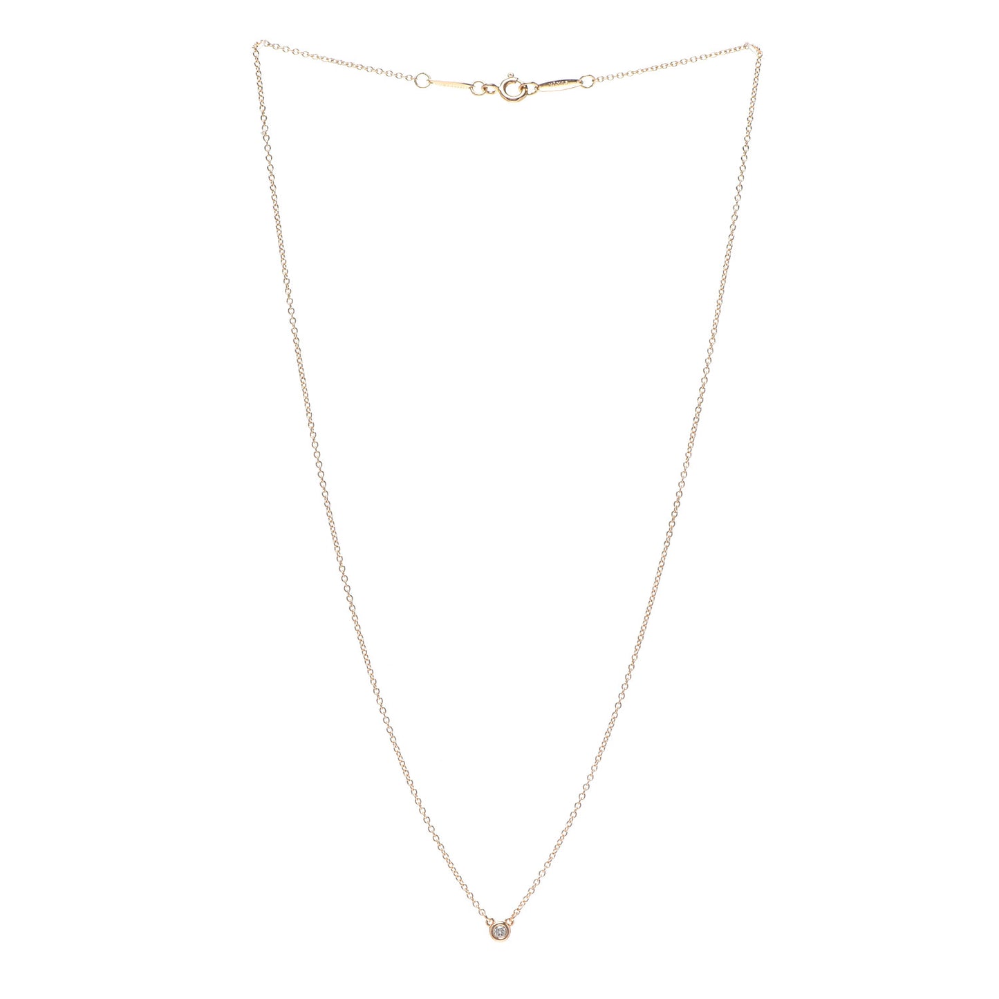 18K Yellow Gold Diamond .05ct Elsa Peretti Diamonds by the Yard Pendant Necklace