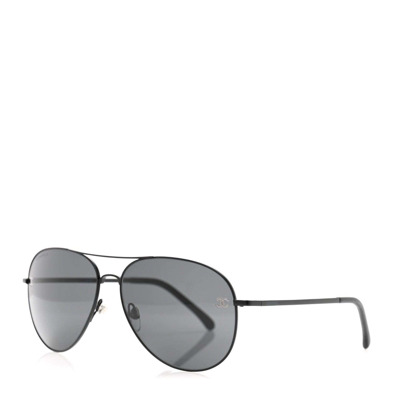 Chanel Aviator CC Sunglasses 4189-T-Q Black 1 of 8